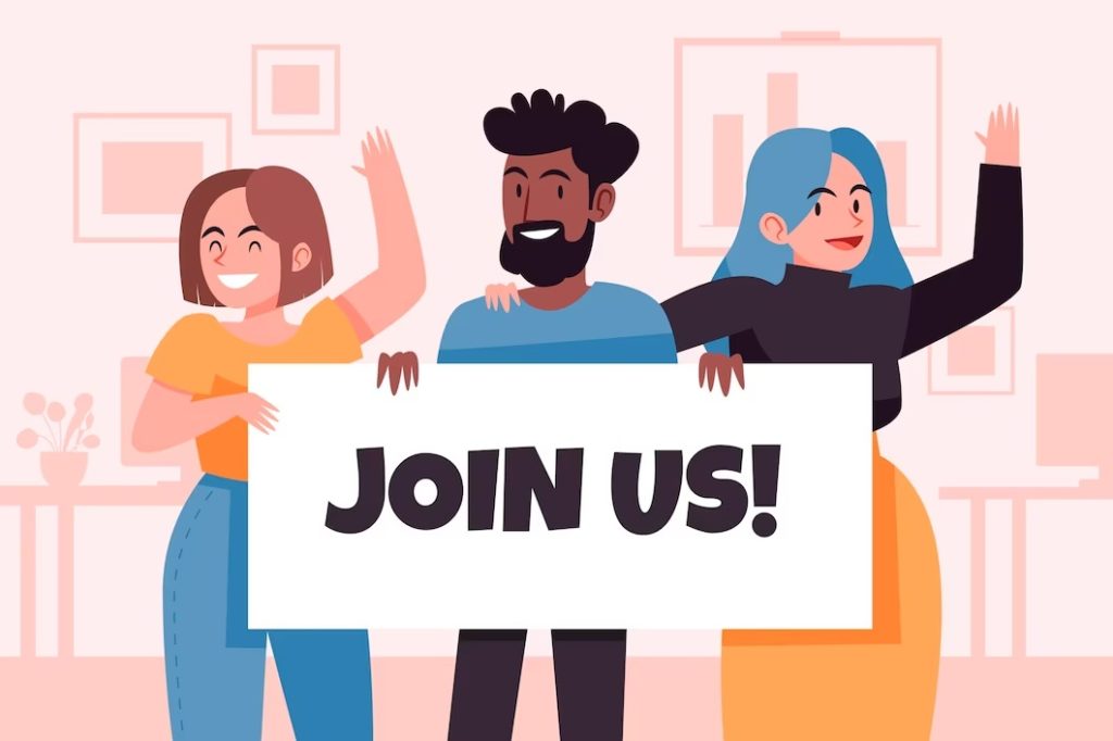 join us vector graphic